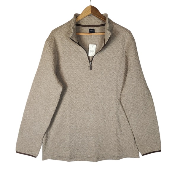 J. Crew Other - J. Crew Quilted Quarter-Zip Pullover Men's XL Tan Cotton Sweater NWT
